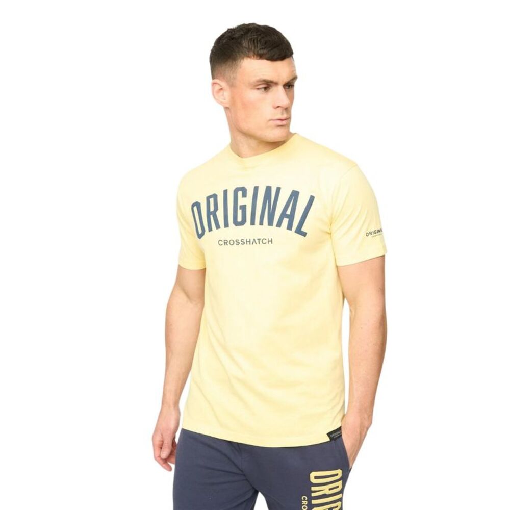 Crosshatch Mens Kensby T-Shirt / Yellow